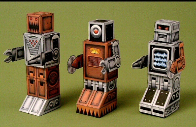 Роботы-помощники paper model