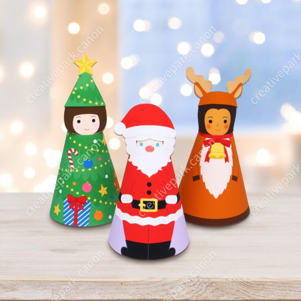 Рождественские 3D-куклы paper model
