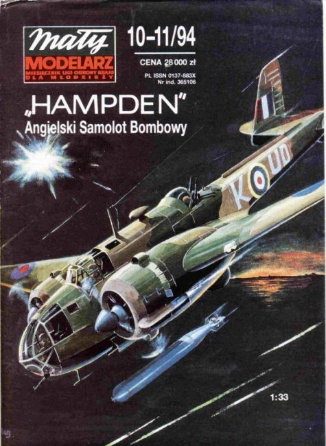 Maly Modelarz - 10-11/1994 - Бомбардировщик Handley Page Hampden magazine