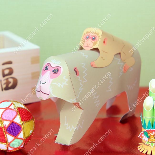 Японская макака paper model