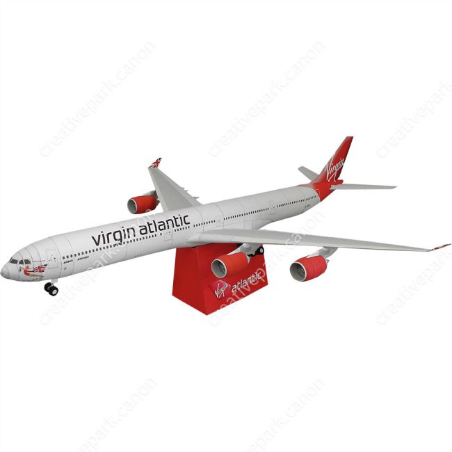 Самолёт Virgin Atlantic AIRBUS A340-600 paper model