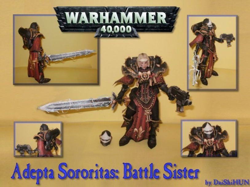 Сестра Битвы (Warhammer 40000) paper model