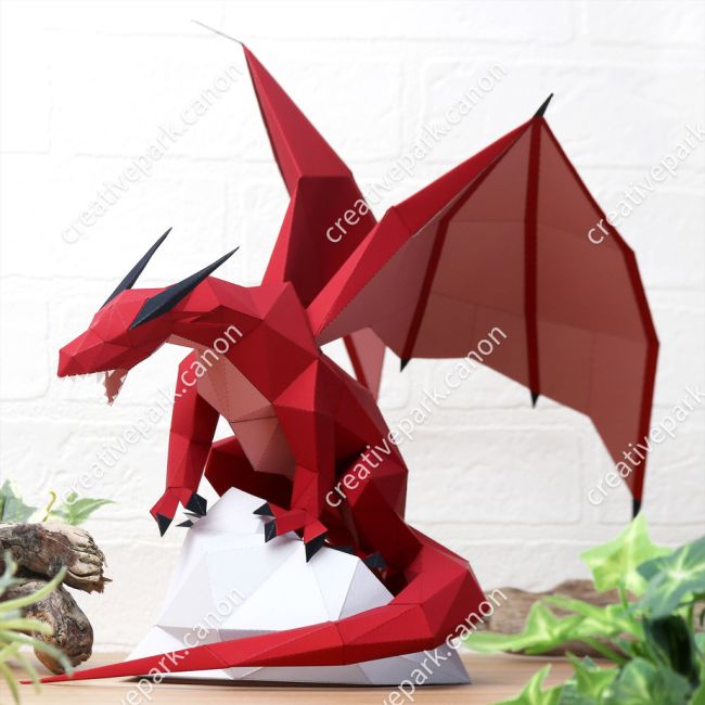 Полигональный дракон paper model