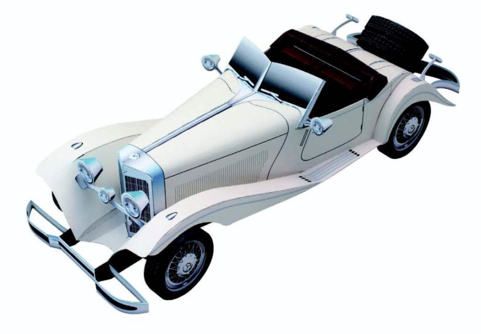 Автомобиль Mercedes Benz 500K paper model