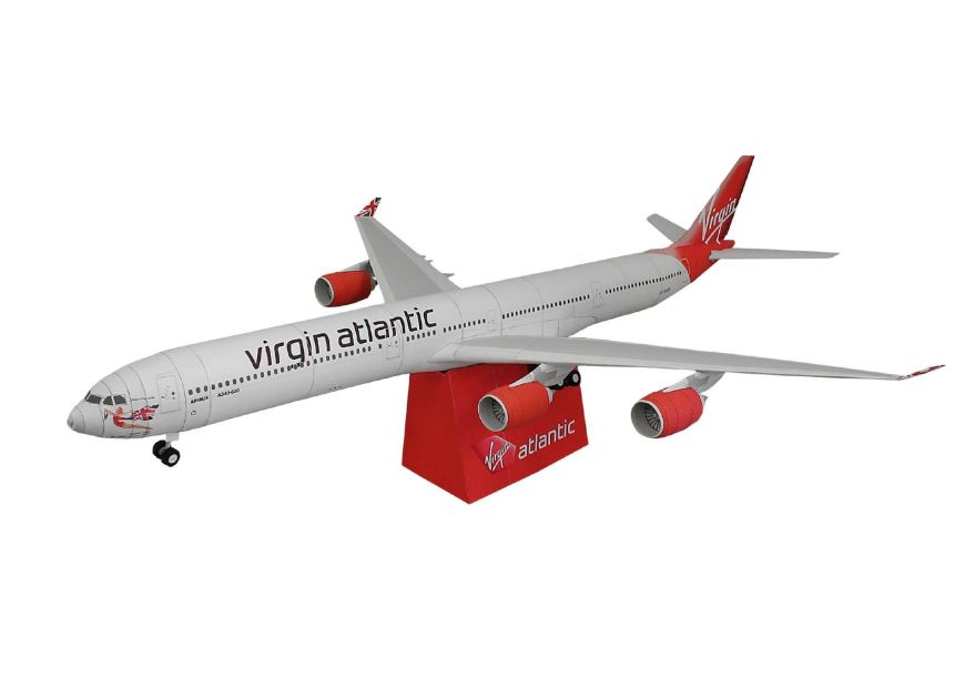 Авиалайнер Airbus A340-600 Virgin Atlantic paper model