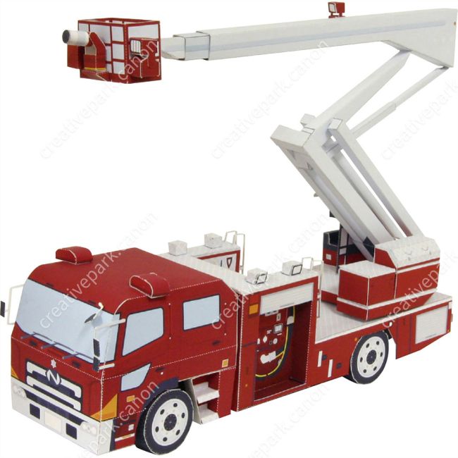 Пожарная автолестница paper model