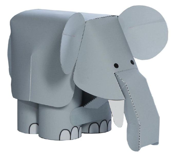 Движущаяся модель Слон paper model