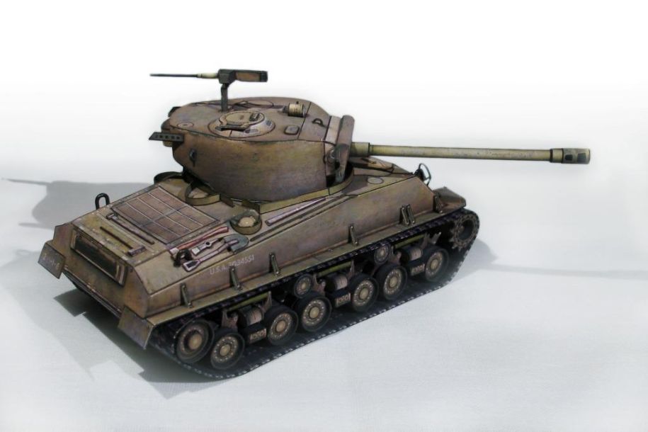Танк Sherman М4А3Е8 paper model