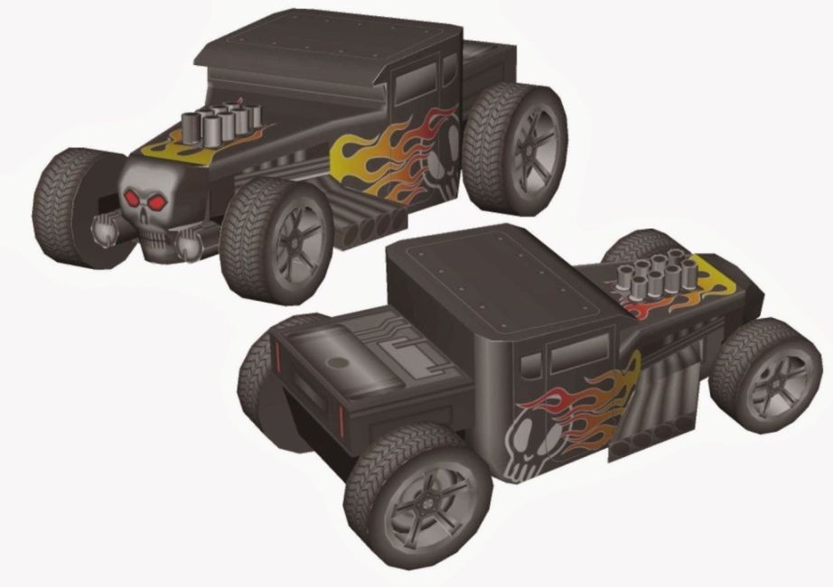 Автомобиль Bone Shaker (Hot Wheels) paper model