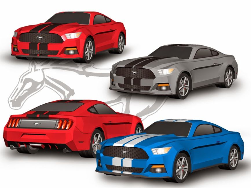 Автомобиль Ford Mustang GT paper model