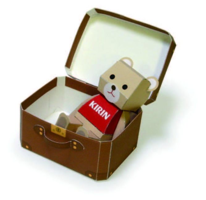 Медвежонок в чемодане paper model