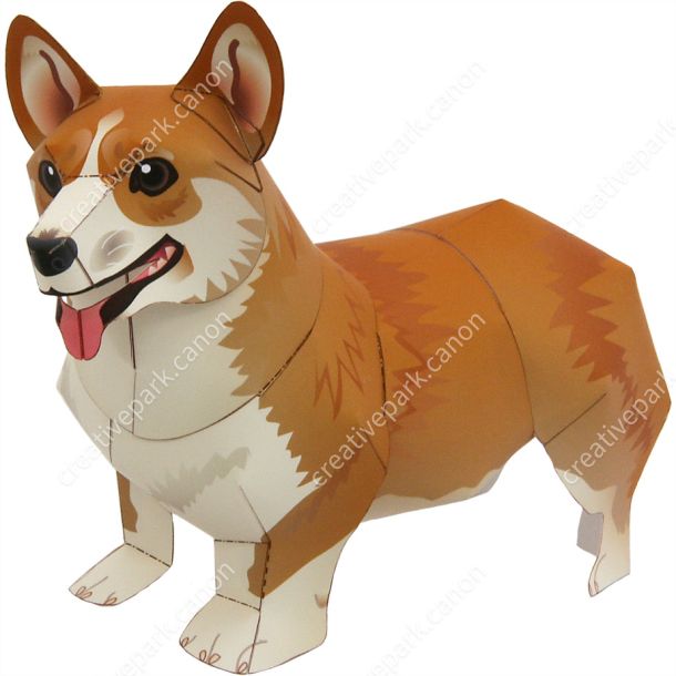 Вельш-корги-пемброк paper model
