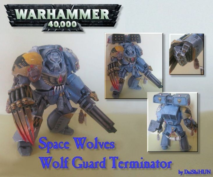 Терминатор Волчьей гвардии (Warhammer 40000) paper model
