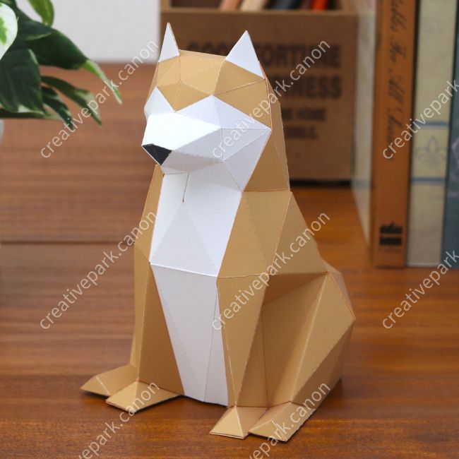 Полигональный сиба-ину paper model