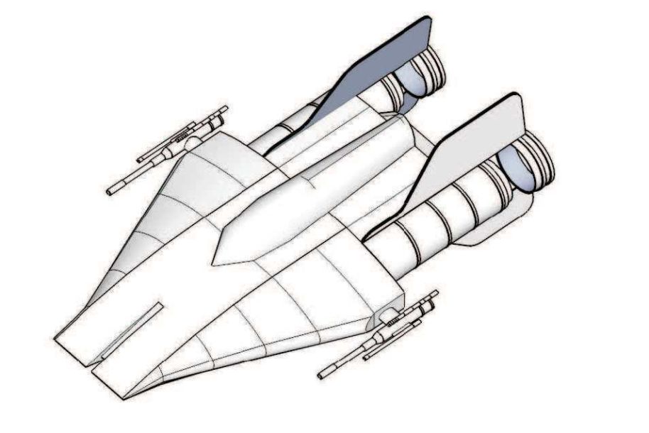 Звёздный истребитель A-wing (Звездные войны) paper model