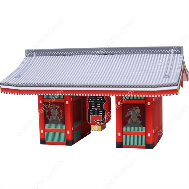 Ворота Каминаримон храма Сэнсо-дзи, Япония, мини-версия paper model