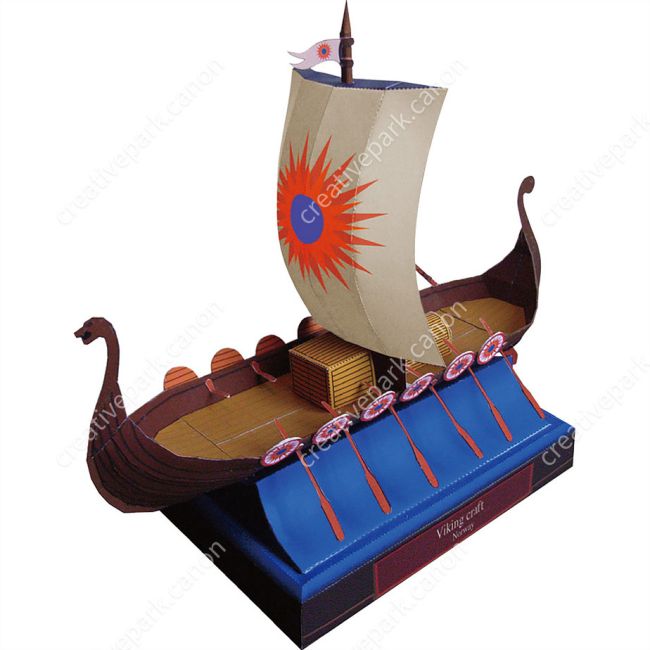 Ладья викингов paper model