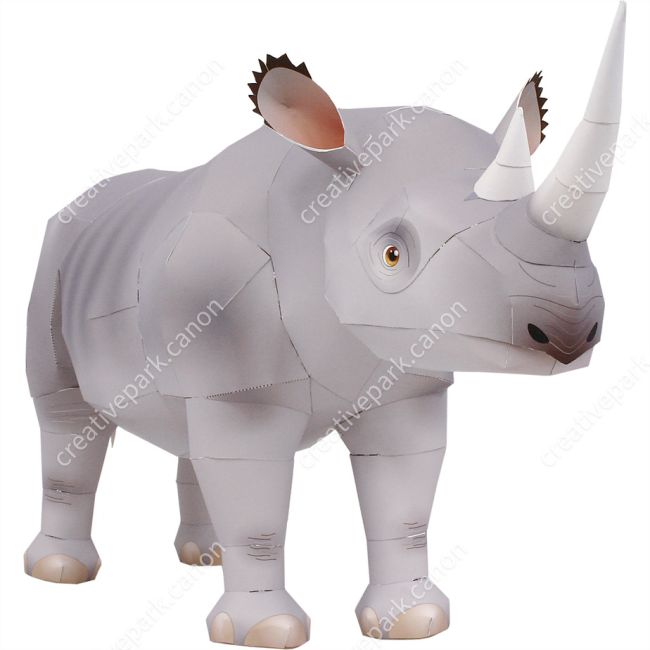 Чёрный носорог paper model