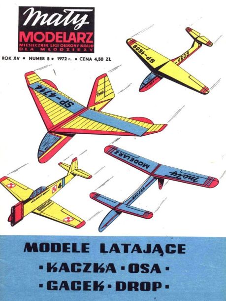 Maly Modelarz - 5/1972 - Контурные модели самолетов Kaszka, Osa, Gacek, Drop magazine