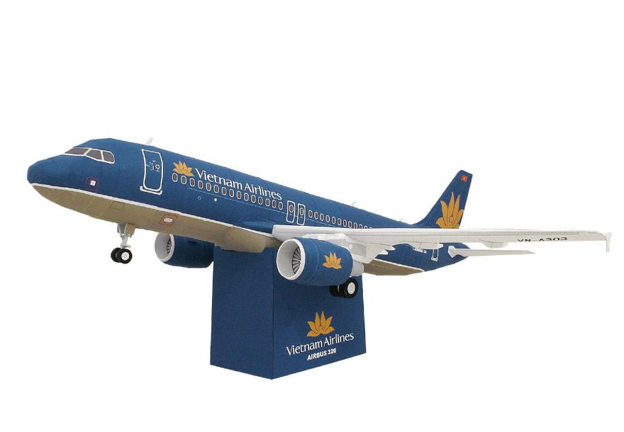 Авиалайнер Airbus A320 Vietnam Airlines paper model