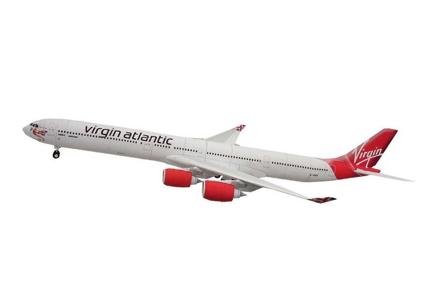 Авиалайнер Airbus A340-600 Virgin Atlantic paper model