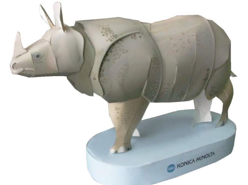 Индийский носорог paper model