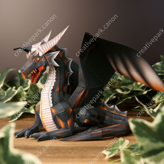 Чёрный дракон paper model