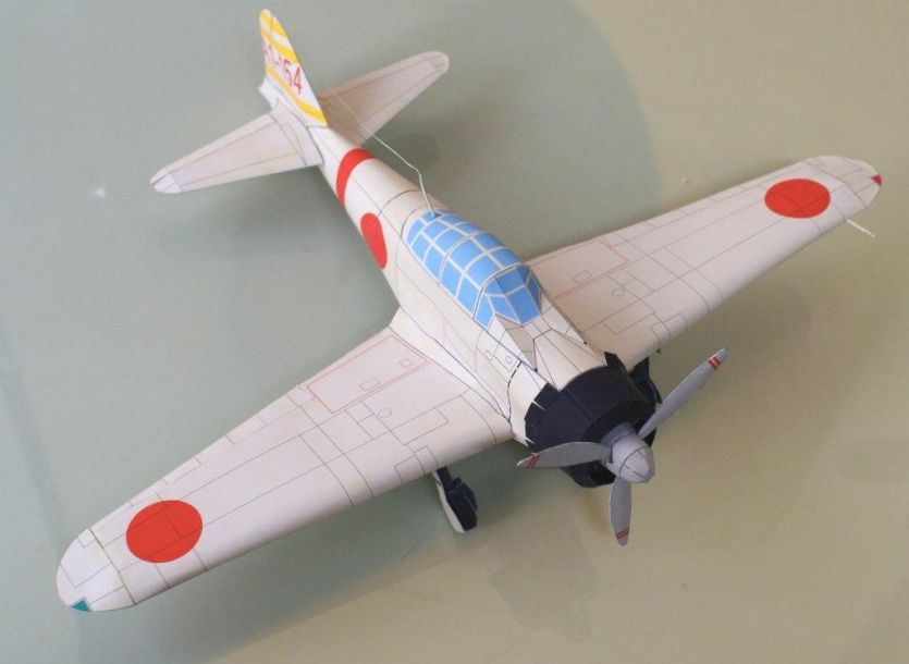 Палубный истребитель Mitsubishi A6M2 Zero paper model