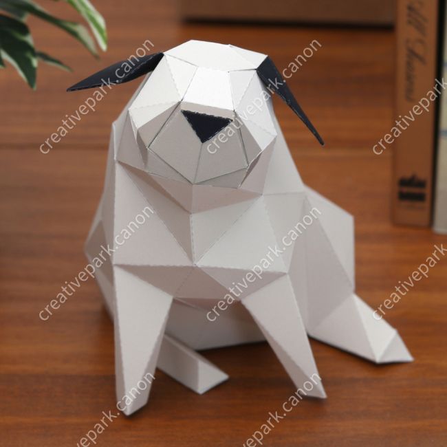 Полигональный мопс paper model