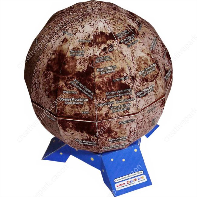 Лунный глобус paper model