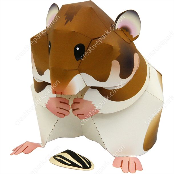 Сирийский хомяк paper model