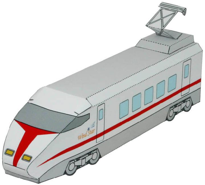 Скорый поезд - Локомотив paper model