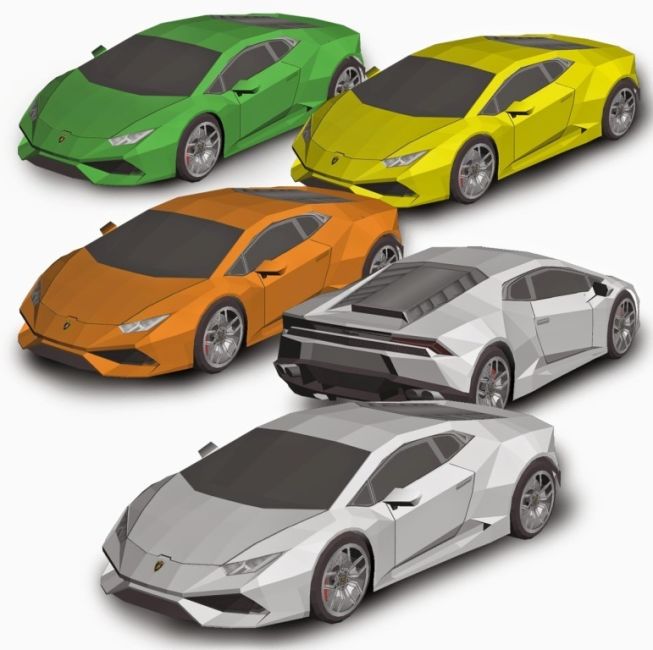 Автомобиль Lamborghini Huracan paper model