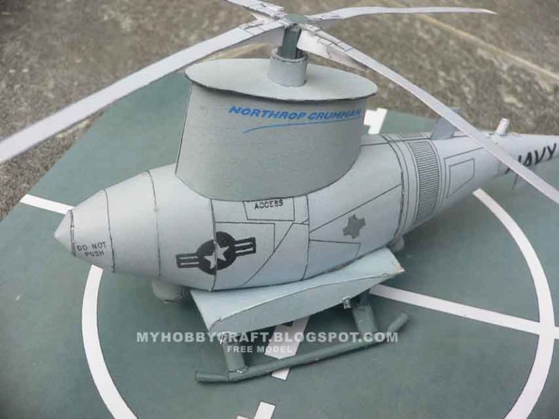 Беспилотный вертолет MQ-8 Fire Scout paper model