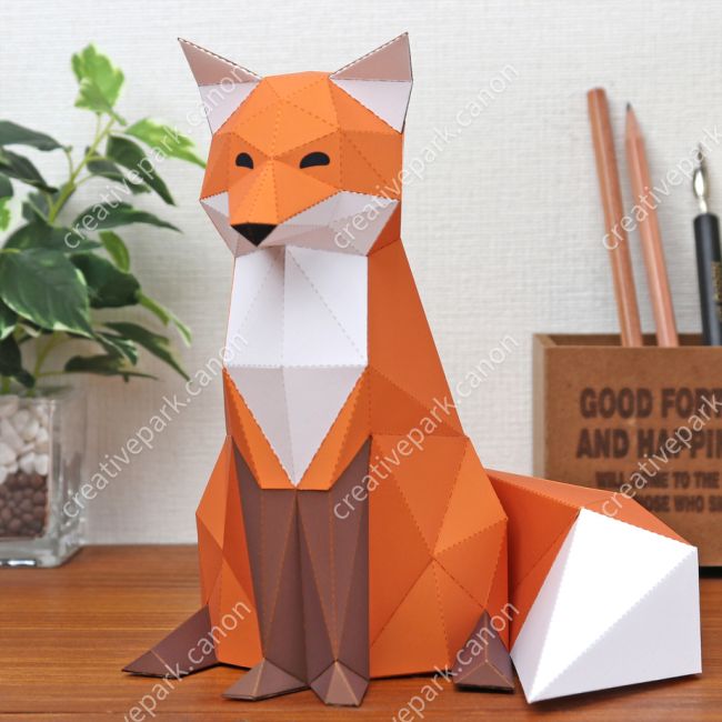 Полигональная лиса paper model