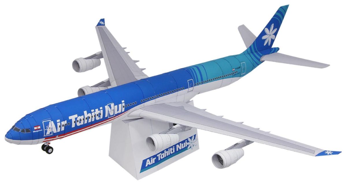 Авиалайнер Airbus A340-300 Air Tahiti Nui paper model