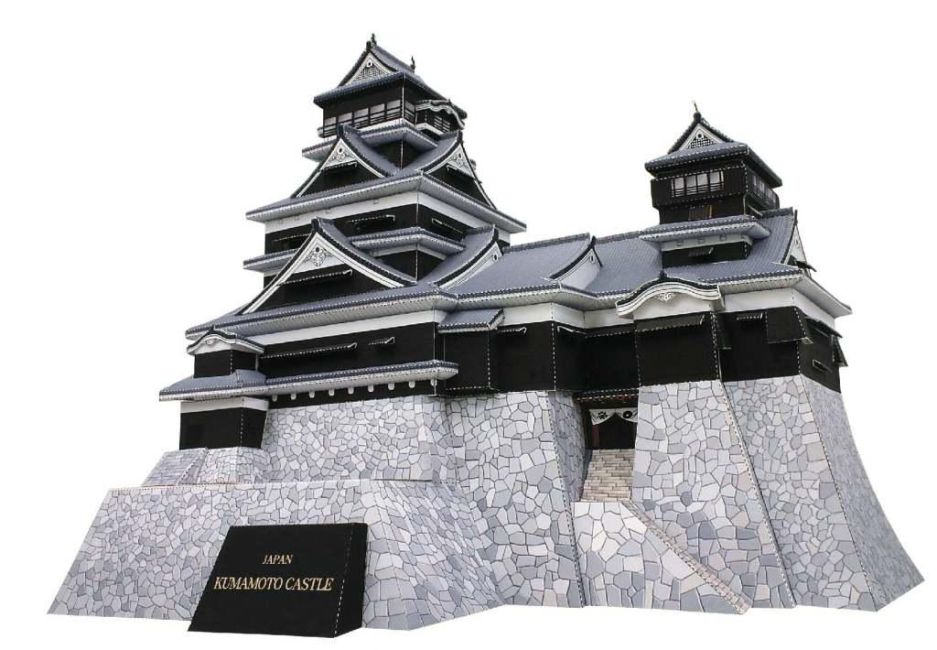 Замок Кумамото, Япония paper model