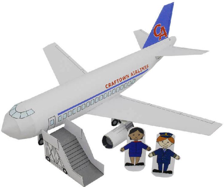 Пассажирский самолет paper model