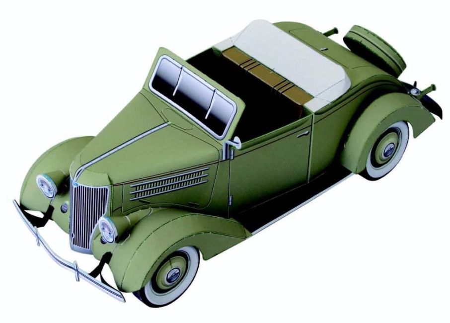 Автомобиль Ford Convertible Cabriolet paper model