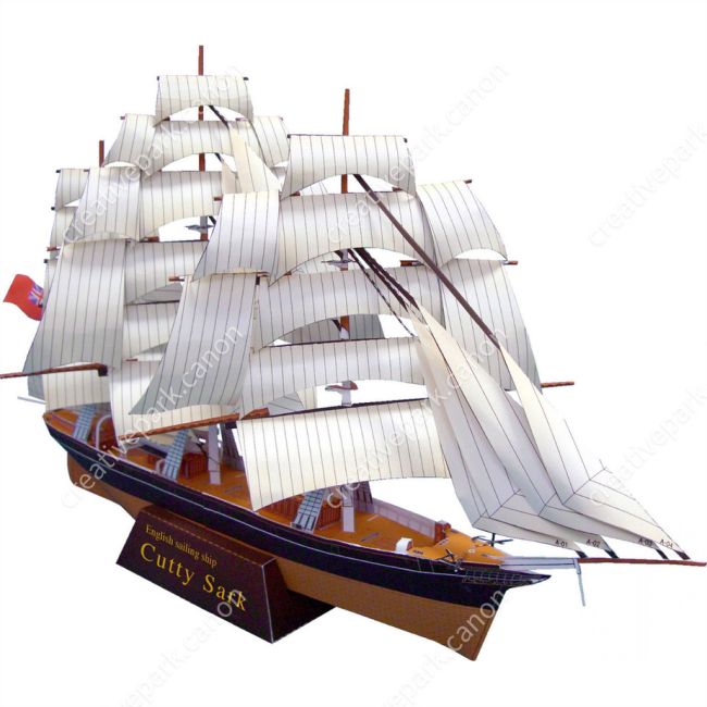 Парусник Катти Сарк paper model