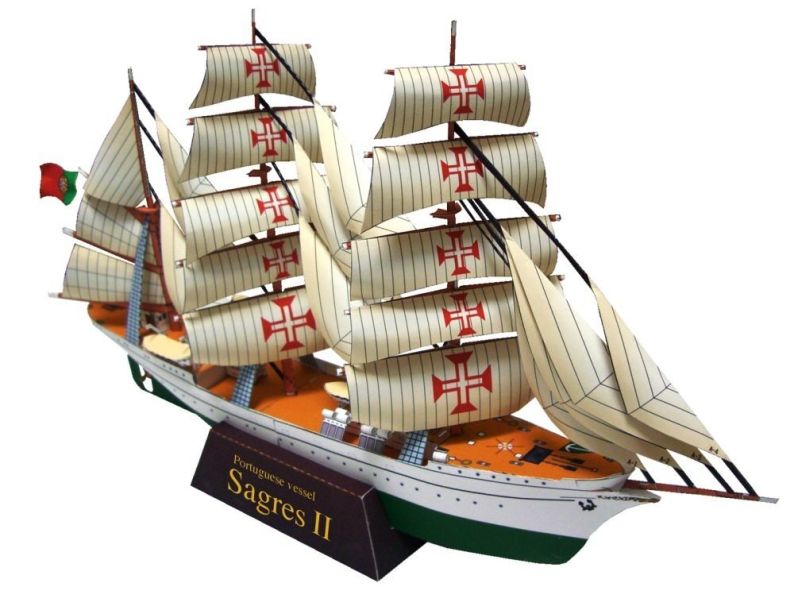 Барк Рикмер Рикмерс (Сагреш 2) / Rickmer Rickmers (Sagres II) paper model