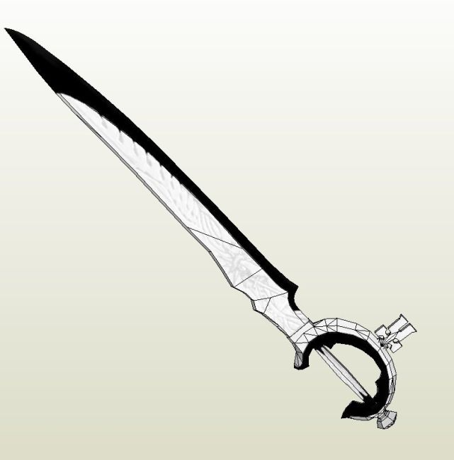 Меч Zero-s Blade (Drakengard 3) paper model