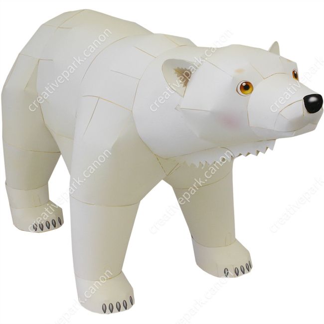 Белый медведь paper model