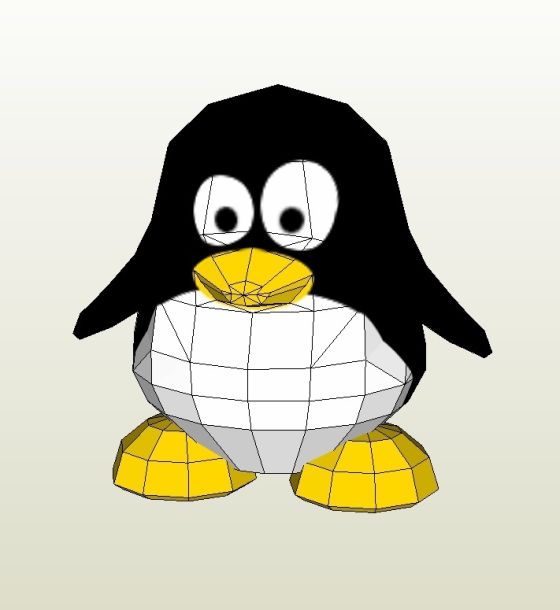 Пингвин Tux paper model