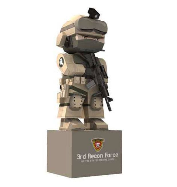 Боец 3-го Разведывательного Батальона Морской пехоты paper model