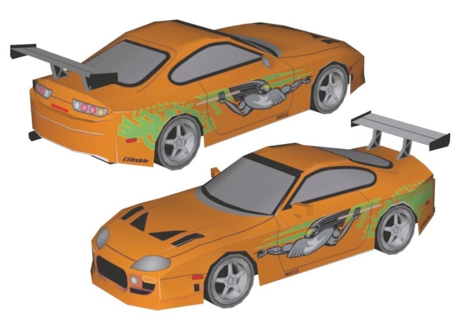 Автомобиль Toyota Supra 1994 (Форсаж) paper model