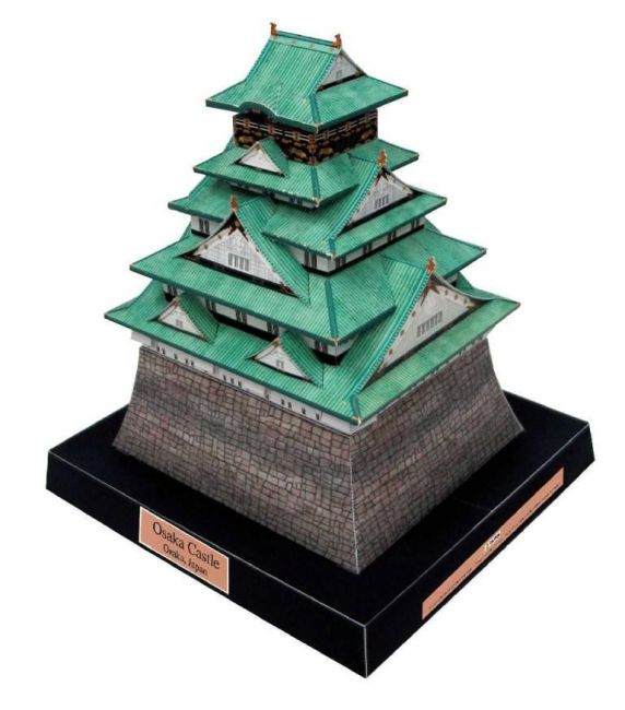 Замок в Осаке, Япония paper model