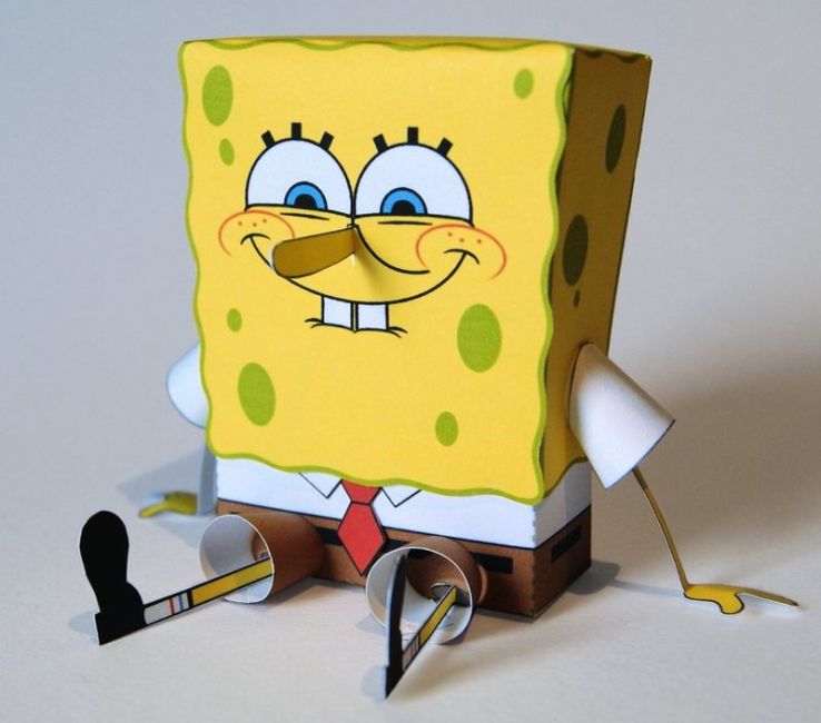 Губка Боб Квадратные Штаны paper model