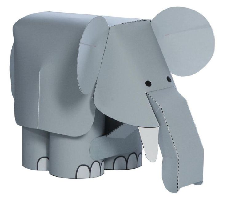 Движущаяся модель Слон paper model