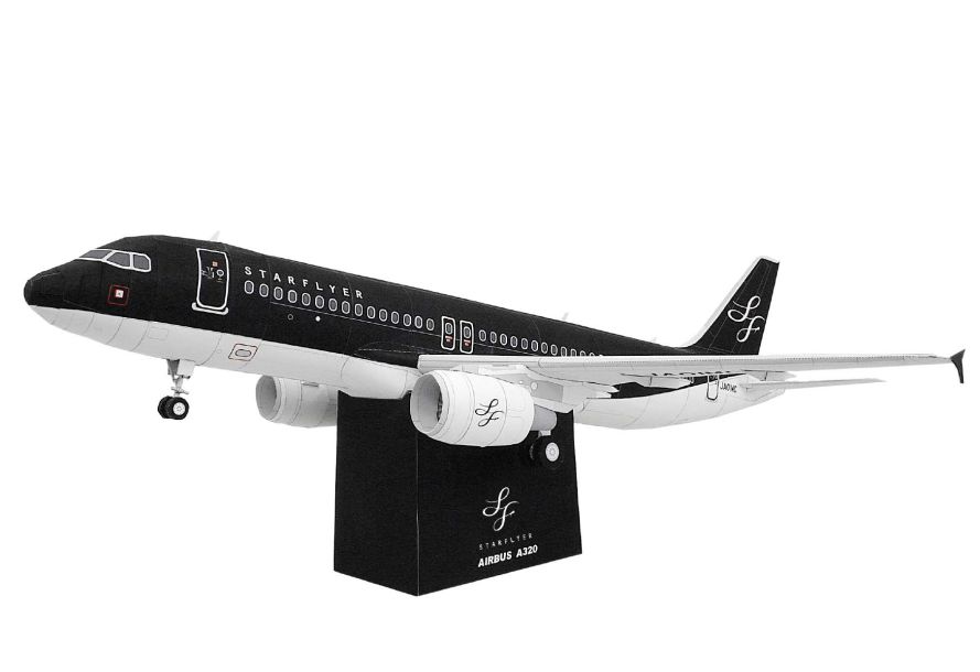 Авиалайнер Airbus A320 StarFlyer paper model